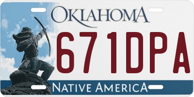 OK license plate 671DPA