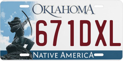OK license plate 671DXL