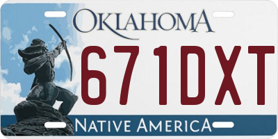 OK license plate 671DXT