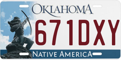 OK license plate 671DXY