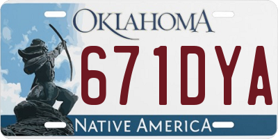 OK license plate 671DYA