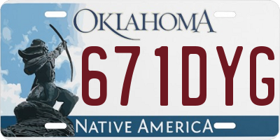 OK license plate 671DYG