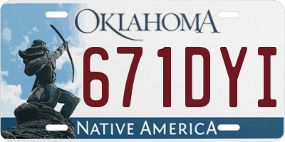 OK license plate 671DYI