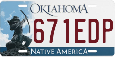 OK license plate 671EDP
