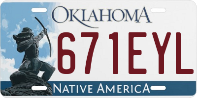 OK license plate 671EYL