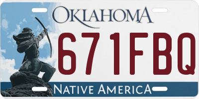 OK license plate 671FBQ