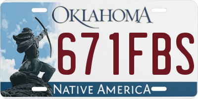 OK license plate 671FBS