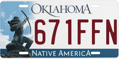 OK license plate 671FFN