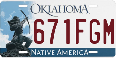 OK license plate 671FGM
