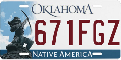 OK license plate 671FGZ