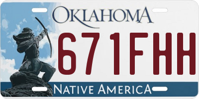 OK license plate 671FHH