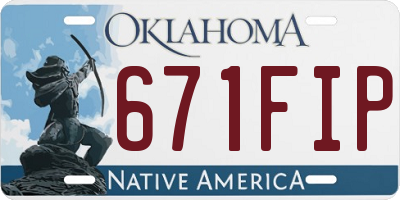 OK license plate 671FIP