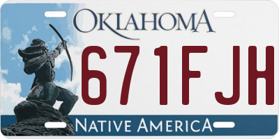 OK license plate 671FJH
