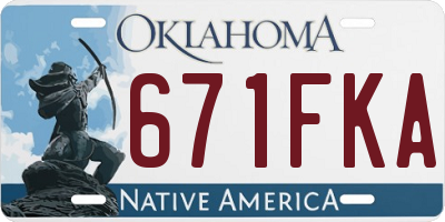 OK license plate 671FKA