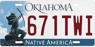 OK license plate 671TWI