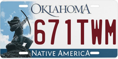 OK license plate 671TWM