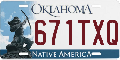 OK license plate 671TXQ