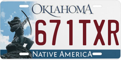 OK license plate 671TXR