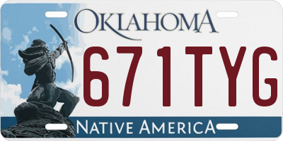 OK license plate 671TYG
