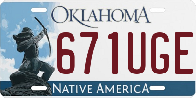 OK license plate 671UGE