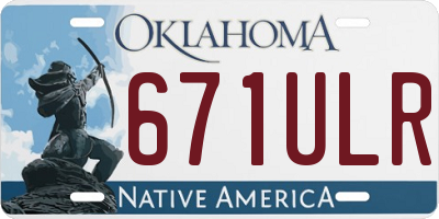OK license plate 671ULR
