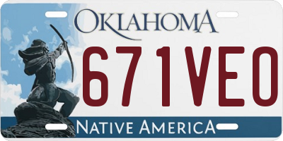 OK license plate 671VEO