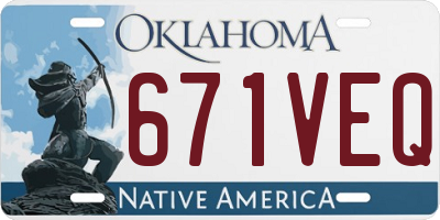 OK license plate 671VEQ