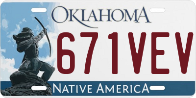 OK license plate 671VEV