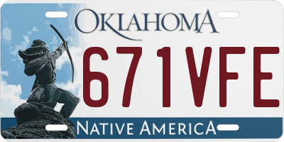 OK license plate 671VFE