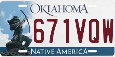 OK license plate 671VQW