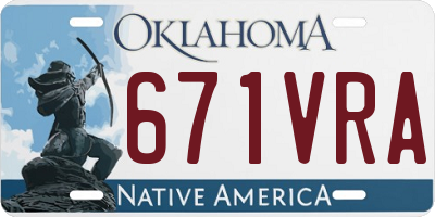 OK license plate 671VRA