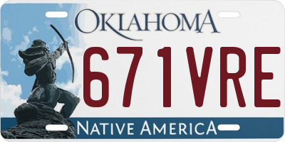 OK license plate 671VRE