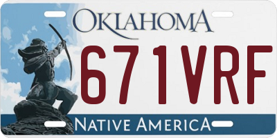 OK license plate 671VRF