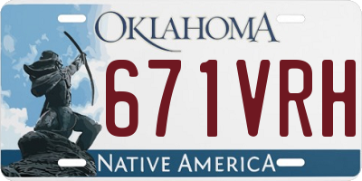 OK license plate 671VRH