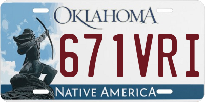 OK license plate 671VRI