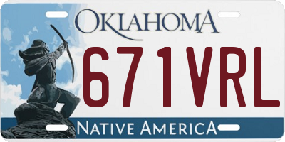 OK license plate 671VRL