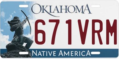 OK license plate 671VRM