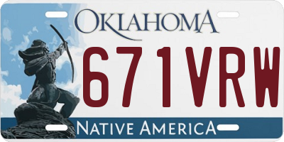 OK license plate 671VRW