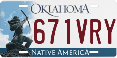 OK license plate 671VRY