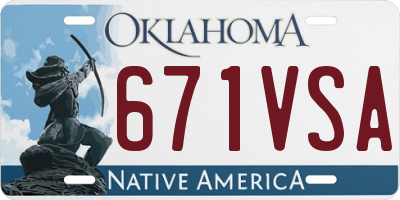 OK license plate 671VSA