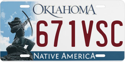 OK license plate 671VSC