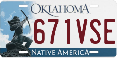OK license plate 671VSE