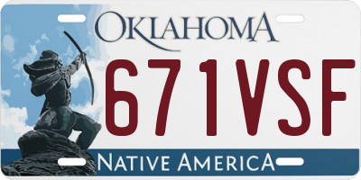 OK license plate 671VSF