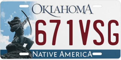 OK license plate 671VSG