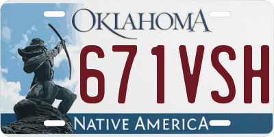 OK license plate 671VSH