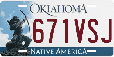 OK license plate 671VSJ