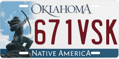 OK license plate 671VSK