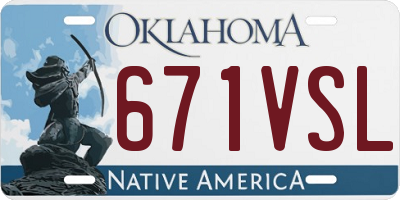 OK license plate 671VSL