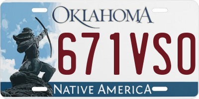 OK license plate 671VSO