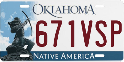 OK license plate 671VSP